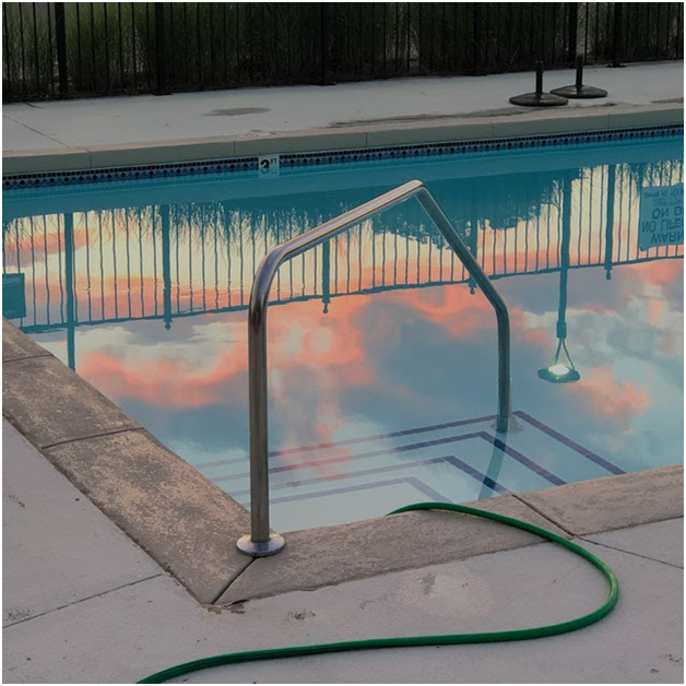 a hose and pool in household